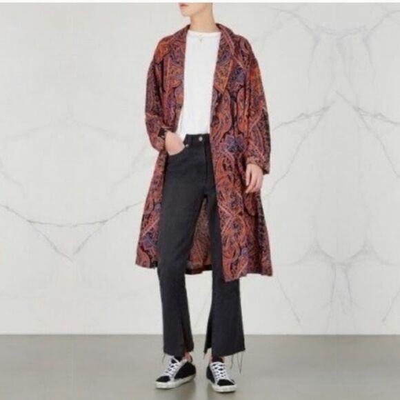 free people  half moon open front paisley duster size S - Picture 1 of 10
